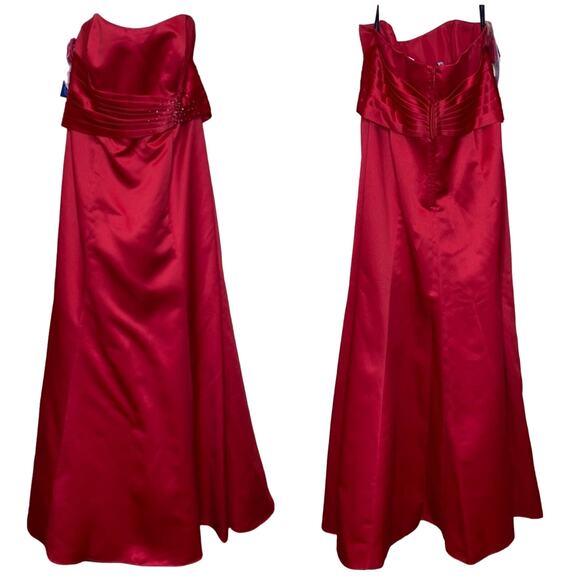 Alfred Angelo Bridesmaids Cherry Strapless NWT - Picture 1 of 9